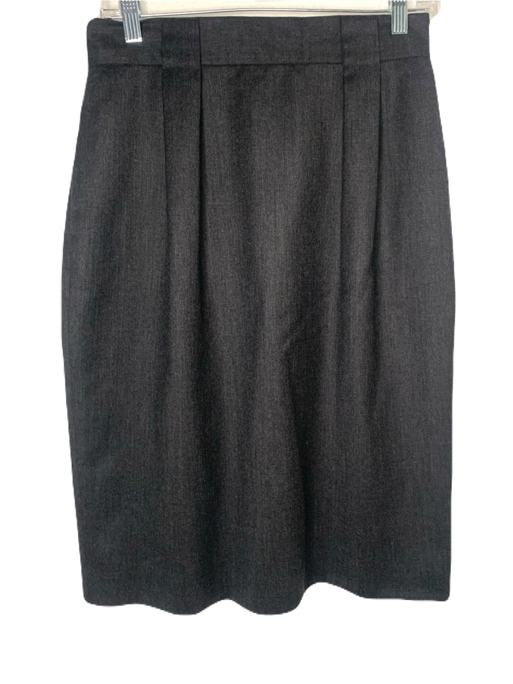 NWT Ann Taylor 2 Dark Gray Pencil Straight Wool Blend Skirt Career Professional